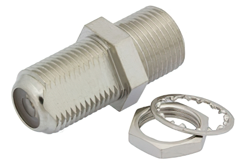 75 Ω F メス 〜 75 Ω F メス バルクヘッドマウントアダプタ