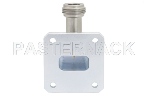 WR-75、スクエアカバーフランジ、N メス、導波管 〜 同軸アダプタ、10 GHz 〜 15 GHz、X-Ku 周波帯