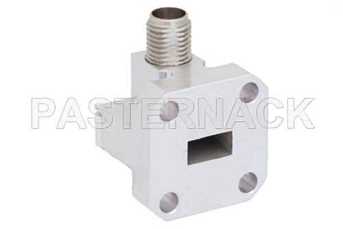 WR-28、スクエアカバーフランジ、2.92mm メス、導波管 〜 同軸アダプタ、26.5 GHz 〜 40 GHz、Ka 周波帯