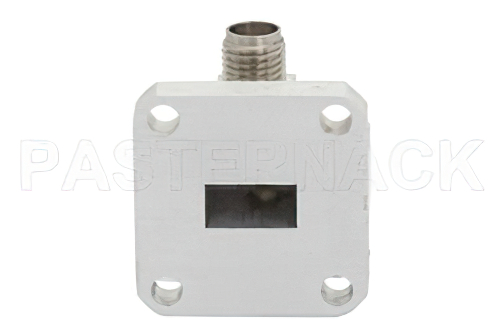 WR-34、スクエアカバーフランジ、2.92mm メス、導波管 〜 同軸アダプタ、22 GHz 〜 33 GHz、K-Ka 周波帯