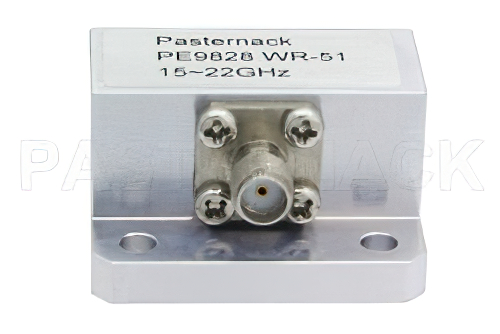 WR-51、スクエア型フランジ、SMA メス、導波管 〜 同軸アダプタ、15 GHz 〜 22 GHz、Ku-K 周波帯