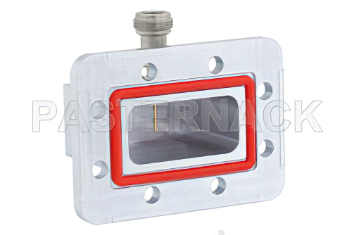 WR-187、CPR-187G、溝付きフランジ、N メス、導波管 〜 同軸アダプタ、3.95 GHz 〜 5.85 GHz、C 周波帯