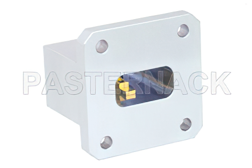 WR-75、スクエア型フランジ、エンドランチ SMA メス、導波管 〜 同軸アダプタ、10 GHz 〜 15 GHz、X-Ku 周波帯