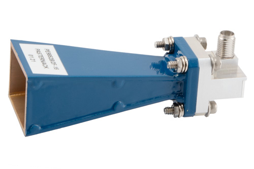 WR-42 導波管 標準 ゲインホーンアンテナ 動作周波数 18 GHz ～ 26.5 GHz, 公称値 15 dB 利得,  2.92mm メス 入力