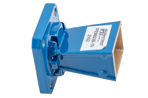 WR-51 導波管 標準 ゲインホーンアンテナ 動作周波数 15 GHz ～ 22 GHz, 公称値 10 dBi 利得, スクエアカバーフランジ