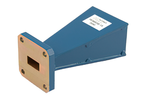 WR-51 導波管 標準 ゲインホーンアンテナ 動作周波数 15 GHz ～ 22 GHz, 公称値 15 dBi 利得, スクエアカバーフランジ