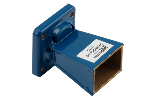 WR-62 導波管 標準 ゲインホーンアンテナ 動作周波数 12.4 GHz ～ 18 GHz, 公称値 10 dBi 利得, スクエアカバーフランジ