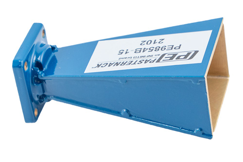 WR-62 導波管 標準 ゲインホーンアンテナ 動作周波数 12.4 GHz ～ 18 GHz, 公称値 15 dBi 利得, UG-2664/U フランジ