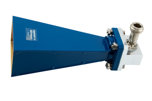 WR-75 導波管 標準 ゲインホーンアンテナ 動作周波数 10 GHz ～ 15 GHz, 公称値 15 dB 利得,  N メス 入力