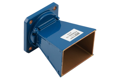 WR-90 導波管 標準 ゲインホーンアンテナ 動作周波数 8.2 GHz ～ 12.4 GHz, 公称値 10 dBi 利得, UG-135/U スクエアカバーフランジ