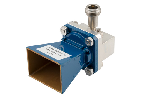 WR-90 標準 ゲインホーンアンテナ 動作周波数 8.2 GHz ～ 12.4 GHz, 10 dBi 公称利得,  N型 メス 入力コネクタ, ProLine