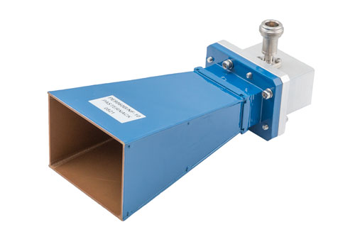 WR-159 標準 ゲインホーンアンテナ 動作周波数 4.9 GHz ～ 7.05 GHz, 10 dBi 公称利得,  N型 メス 入力コネクタ, ProLine