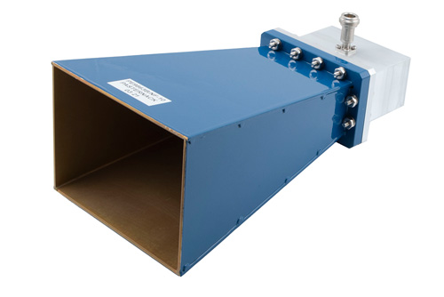 WR-284 導波管 標準 ゲインホーンアンテナ 動作周波数 2.6 GHz ～ 3.95 GHz, 公称値 10 dB 利得,  N メス 入力