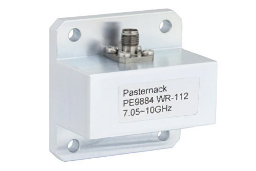 WR-112、スクエア型フランジ、SMA メス、導波管 〜 同軸アダプタ、7.05 GHz 〜 10 GHz、X 周波帯