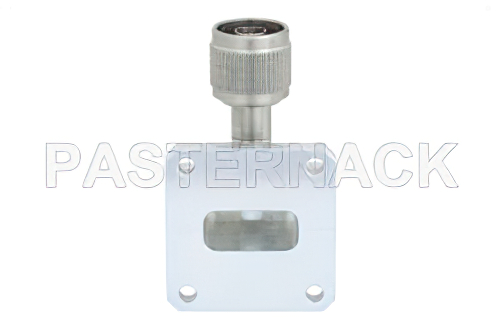 WR-90、スクエア型フランジ、N オス、導波管 〜 同軸アダプタ、8.2 GHz 〜 12.4 GHz、X 周波帯