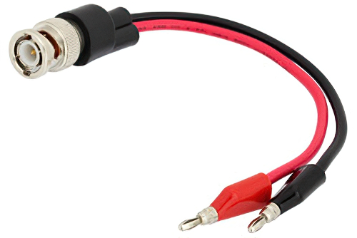 ブレイクアウト アセンブリ: BNCオスから小型 スタッキングバナナプラグ