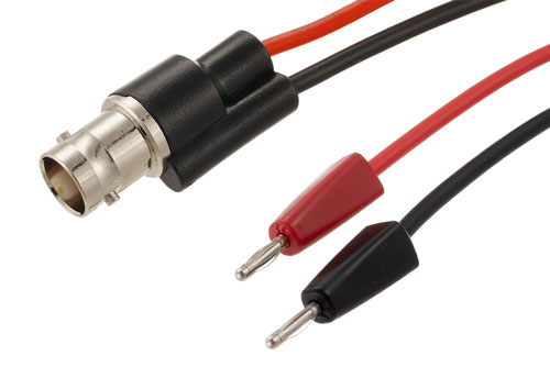 ブレイクアウト アセンブリ: BNCメス から小型スタッキングバナナプラグ