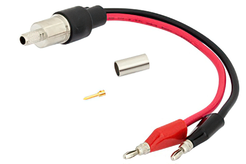 ブレイクアウト アセンブリ: RG59圧着接続から小型スタッキングバナナプラグ