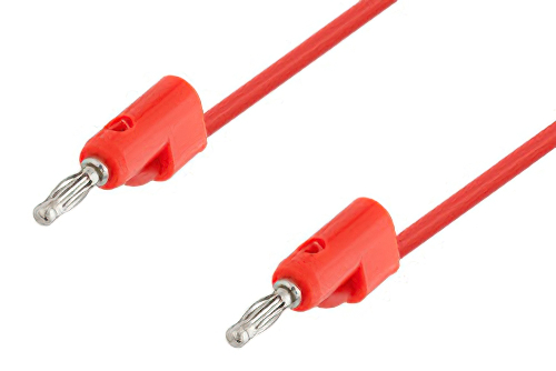 Banana Plug to Banana Plug Cable 6 Inch Length Using Red Wire