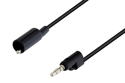 Banana Plug to Alligator Clip Cable 48 Inch Length Using Black Wire