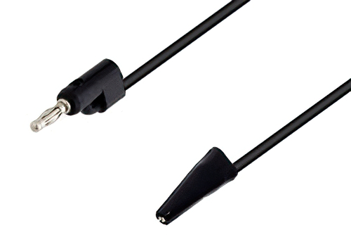 Banana Plug to Clip Mini Alligator Cable Using Black Wire