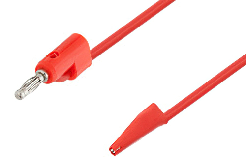 Banana Plug to Clip Mini Alligator Cable Using Red Wire