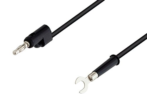 Banana Plug to Spade Lug Cable 36 Inch Length Using Black Wire