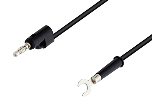 Banana Plug to Spade Lug Cable 72 Inch Length Using Black Wire