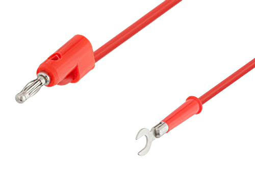 Banana Plug to Spade Lug Cable 36 Inch Length Using Red Wire