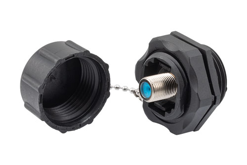 防水仕様 75 Ω F メス ～ 75 Ω F メス バルクヘッドマウント アダプタ, IP68 同形コネクタ