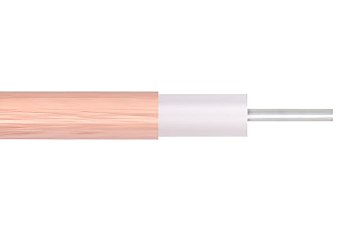 低損失 .047 セミリジッド 同軸 ケーブル、銅外部導体、微多孔 PTFE 76.5 pct VoP 絶縁体、ストレートカット