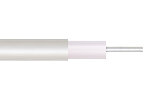 低損失 .086 セミリジッド 同軸 ケーブル、錫メッキ銅外部導体、微多孔 PTFE 76.5 pct VoP 絶縁体、ストレートカット