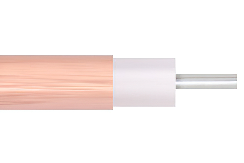 低損失 .141 セミリジッド 同軸 ケーブル、銅外部導体、微多孔 PTFE 76.5 pct VoP 絶縁体、ストレートカット