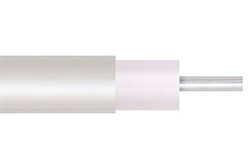 低損失 .141 セミリジッド 同軸 ケーブル、錫メッキ銅外部導体、微多孔 PTFE 76.5 pct VoP 絶縁体、ストレートカット