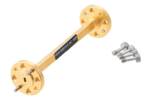 WR-10 計装グレード 直管導波管セクション 3 インチ長、UG-387/U-Mod 円形フランジ、75 GHz 〜 110 GHz