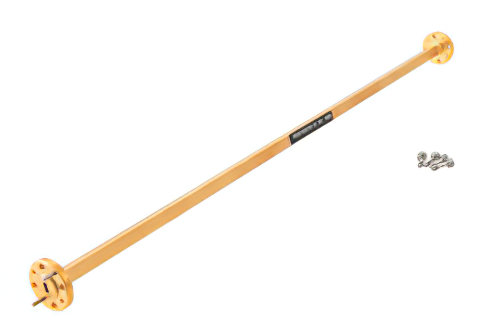 WR-15 計装グレード 直管導波管セクション 12 インチ長、UG-385/U 円形フランジ、50 GHz 〜 75 GHz