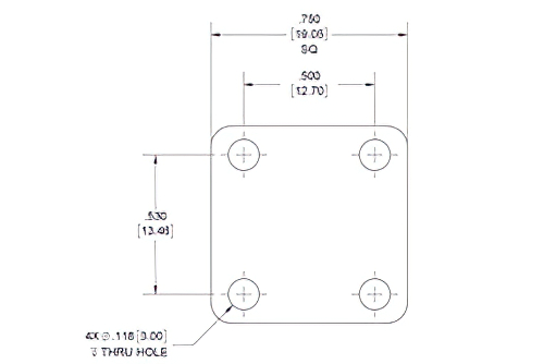 WR-28 導波管 ショートプレート、UG-カバー 方形フランジ、5mm 銅