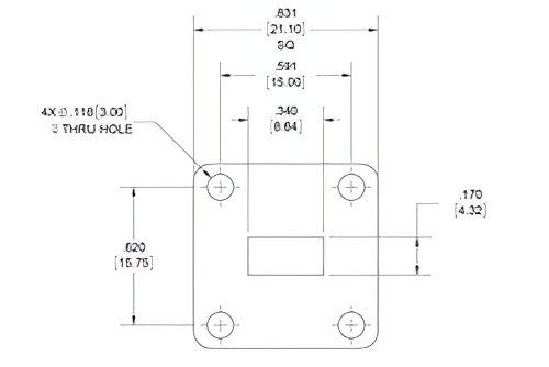 WR-34 導波管 シム、UG-カバー 方形フランジ、4mm 真鍮