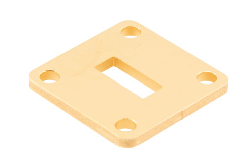 WR-42 導波管シム, 方形 UG-カバー フランジ形状, 周波数範囲: 17.6 GHz ～ 26.7 GHz, 2 mm 厚, 真鍮