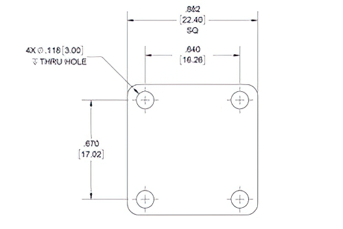 WR-42 導波管 ショートプレート、UG-カバー 方形フランジ、4mm 銅