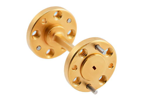 WR-6 45 度左角導波管ツイスト、UG-387/U-Mod フランジ、動作範囲 110 GHz 〜 170 GHz