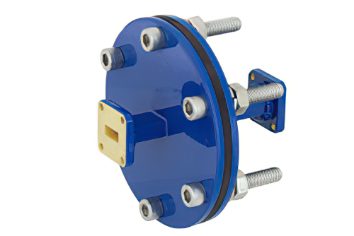 WR-42 導波管バルクヘッドアダプタ UG-595/U 方形 フランジ、18 GHz 〜 26.5 GHz