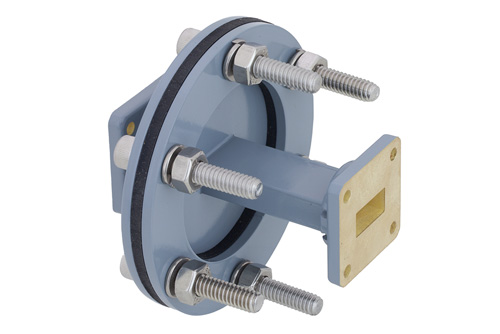 WR-62 導波管バルクヘッドアダプタ UG-1665/U 方形 フランジ、12.4 GHz 〜 18 GHz