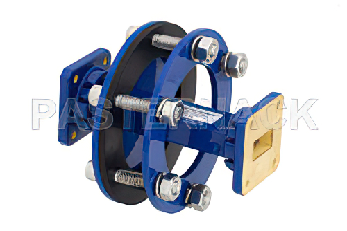 WR-75 導波管バルクヘッドアダプタ 方形 フランジ、10 GHz 〜 15 GHz