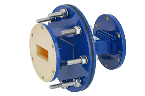 WR-137 導波管バルクヘッドアダプタ UG-344/U 方形 フランジ、5.85 GHz 〜 8.2 GHz