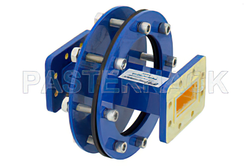 WR-137 導波管バルクヘッドアダプタ CPR-137G フランジ、5.85 GHz 〜 8.2 GHz