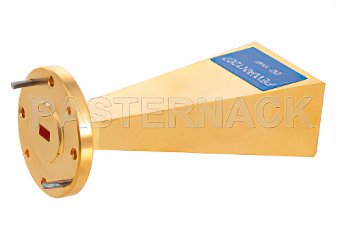 WR-19 導波管ゲインホーンアンテナ、40 GHz 〜 60 GHz 、公称 20 dBi ゲイン、UG-383/U-Mod 円形フランジ