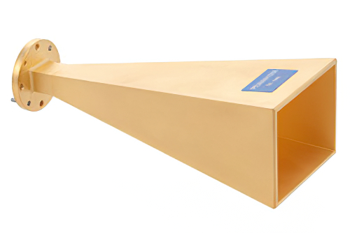 WR-19 導波管ゲインホーンアンテナ、40 GHz 〜 60 GHz 、公称 25 dBi ゲイン、UG-383/U-Mod 円形フランジ