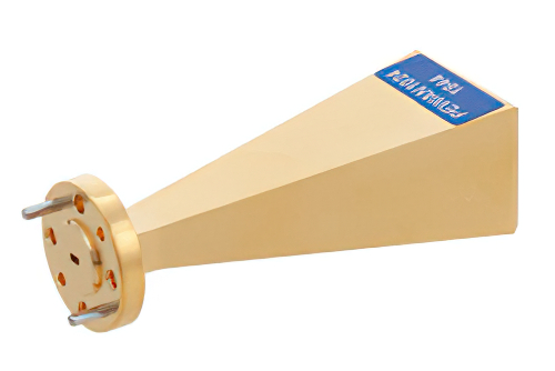 WR-8 導波管ゲインホーンアンテナ、90 GHz 〜 140 GHz 、公称 25 dBi ゲイン、UG-387/U-Mod 円形フランジ