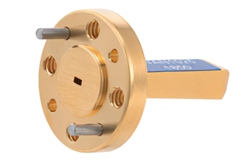 WR-6 導波管ゲインホーンアンテナ、110 GHz 〜 170 GHz 、公称 10 dBi ゲイン、UG-387/U-Mod 円形フランジ